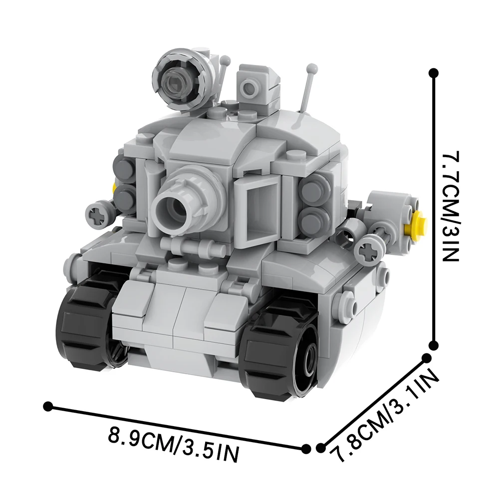 MOC1127 밀리터리 탱크 게임 피규어 빌딩 블록, WW2 금속 무기 차량 슬러그 브릭 장난감, 어린이용 창의적인 선물 장식