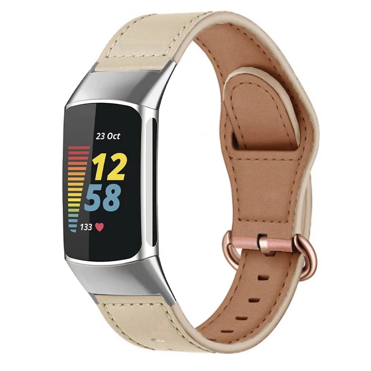 Premium Genuine Leather Strap for Fitbit Charge Wristbands - Elegant Business Bracelet for Men & Women