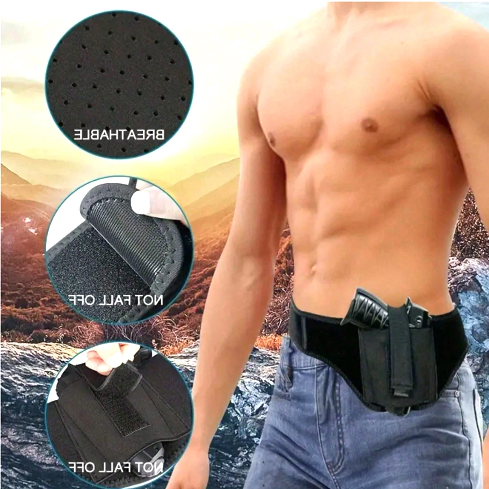 Concealed Pistol Belt Suitable for Various Gun Types Nylon Waterproof Belt Holster for Men and Women pistol holster