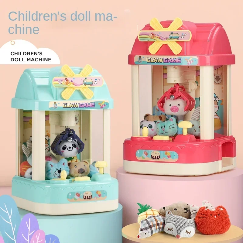 Kids Toys Mini Doll Machine Clip Doll Claw Machine Fun Doll Grabber Claw Arcade Crane Machine with Music And Lighting 2
