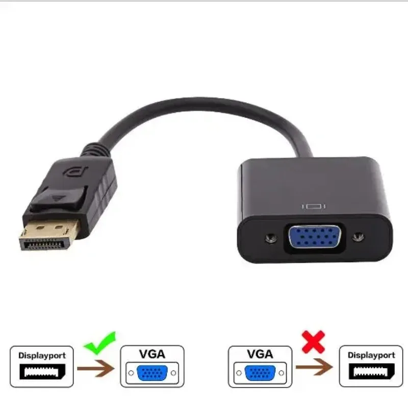 DisplayPort to VGA Adapter Cable DP To VGA Male To VGA Female 1080P for TV Laptop Computer Projector