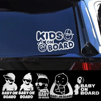 Adesivi per auto a bordo per bambini Finestra automatica Fai da te Divertente bambino in auto Decalcomania in vinile Decorazione personalizzata Accessori per auto esterni