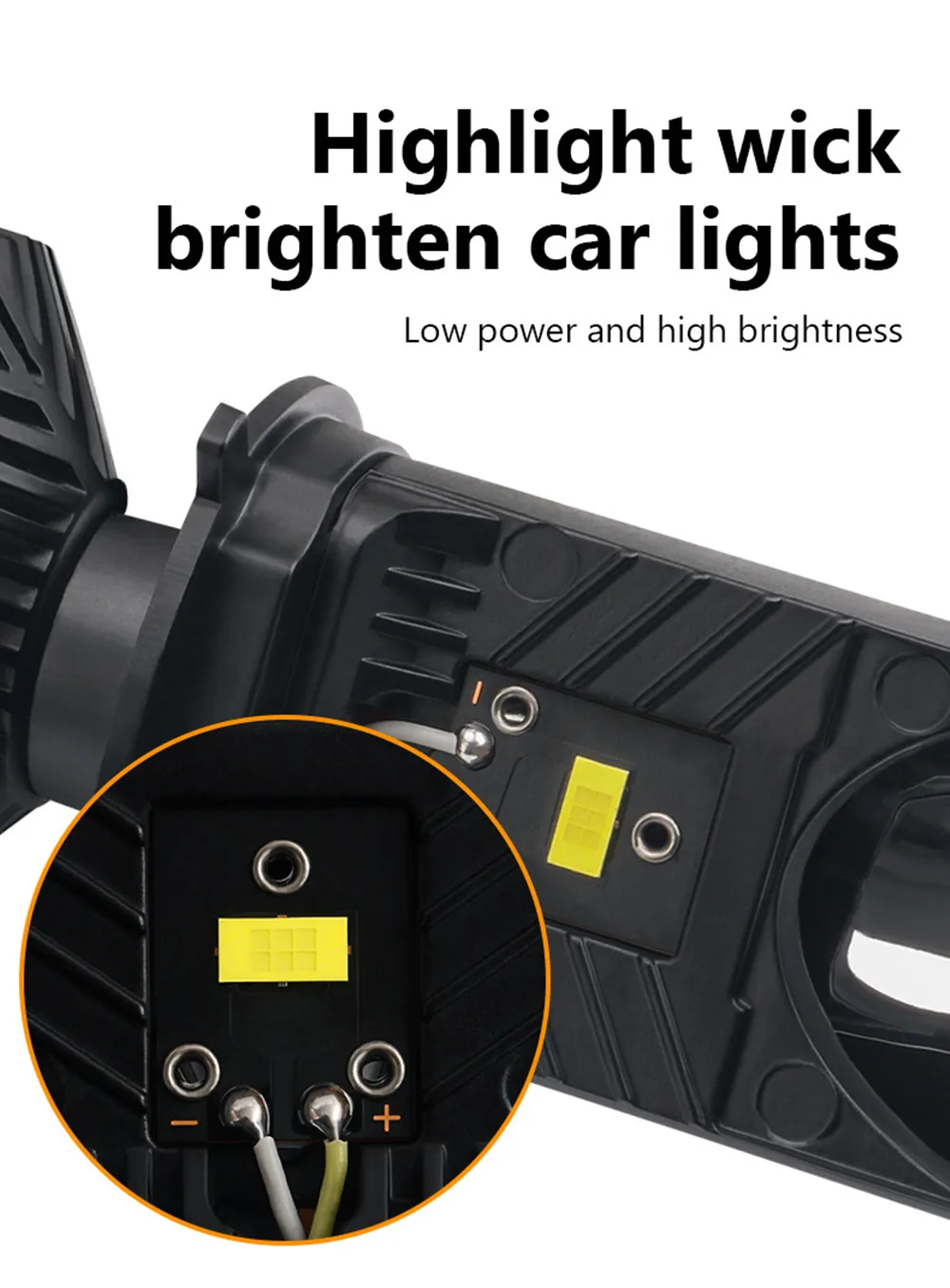 Y6D H4 LED Projector Headlight Projector Lens with Fan Cooling 90W Automobile Hi