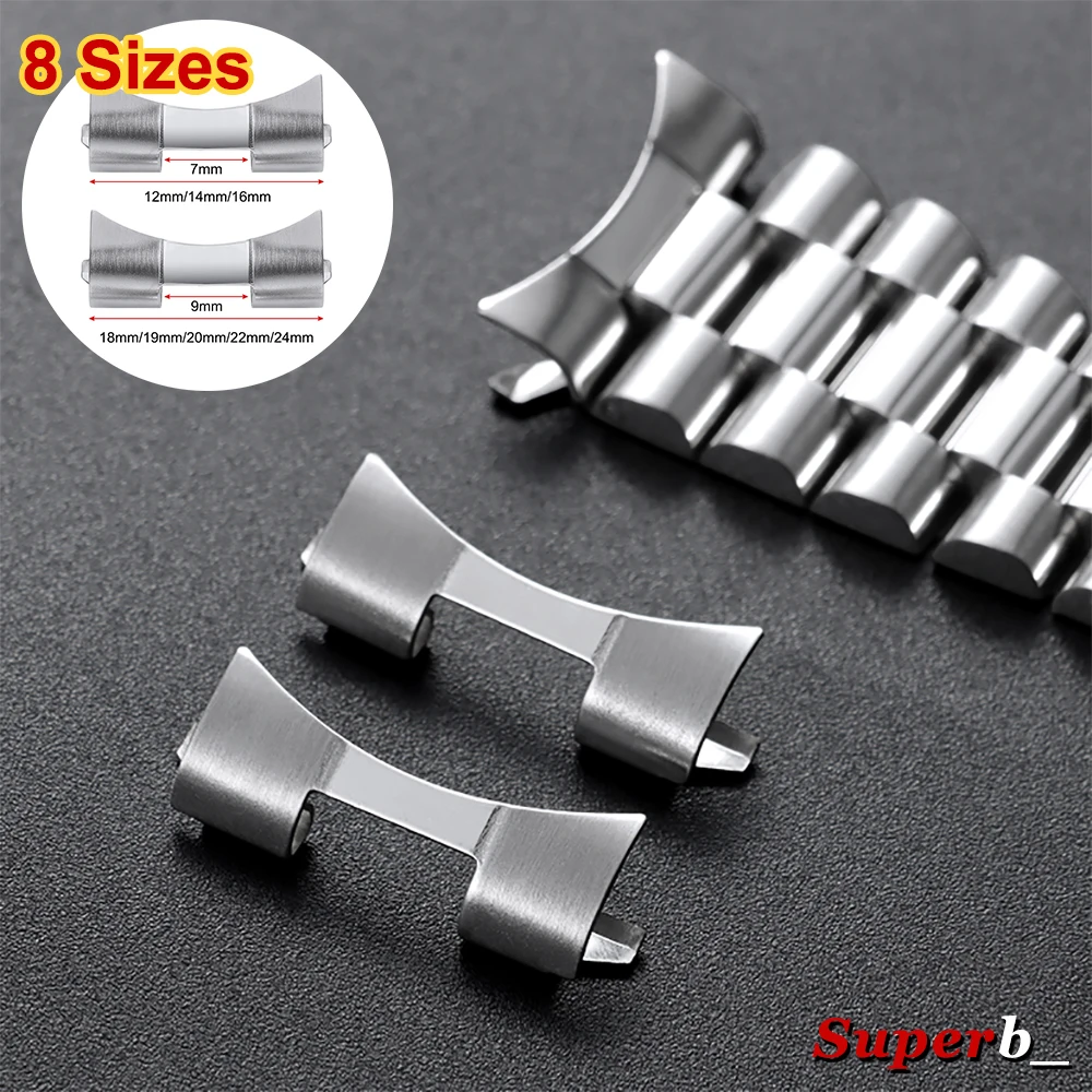 Stainless Steel Strap Connectors with Matte Polished Curved End Links