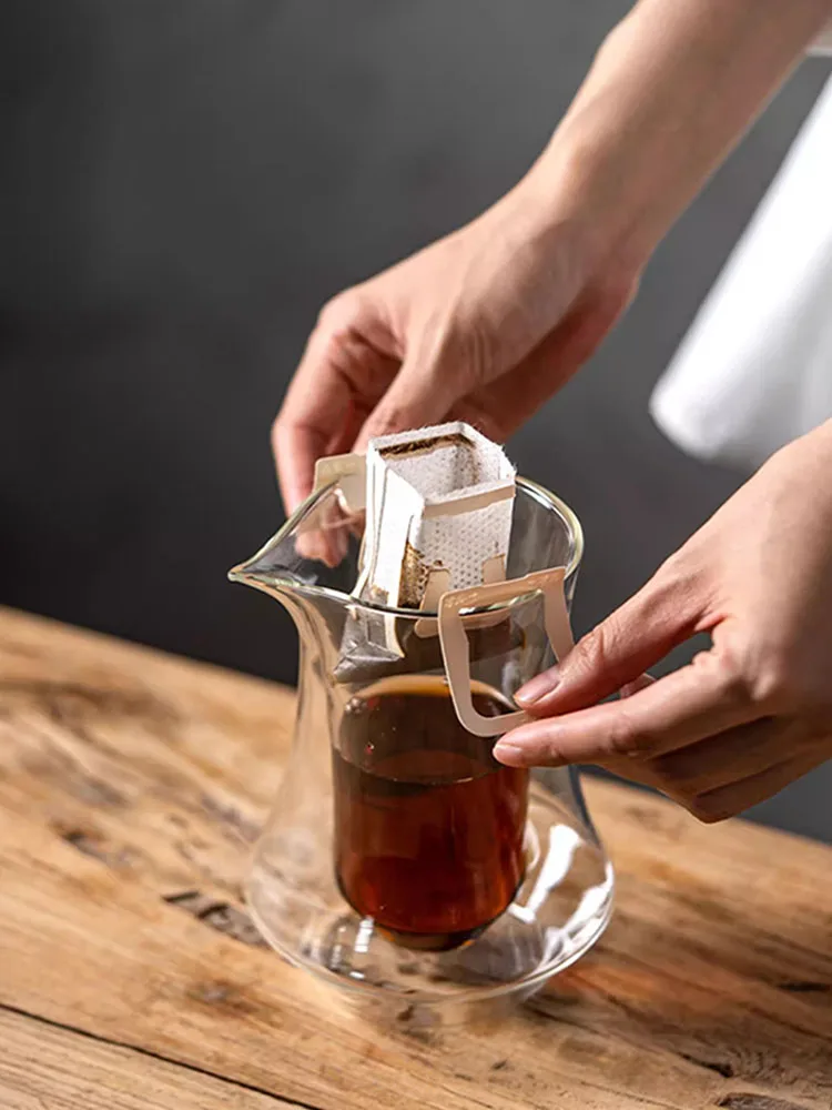 Description Picture 5 of item300ml Hanging Ear Coffee Sharing Pot Transparent Double-layer Glass Hand Brewed Coffee Pot Household Coffee Tasting Cup
