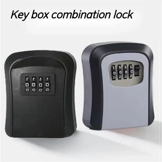 Wall Mounted Key Keeper Combination Lock Waterproof 4Digit Password 5-Key Storage Box Easy Installation for Home/Office Security 2