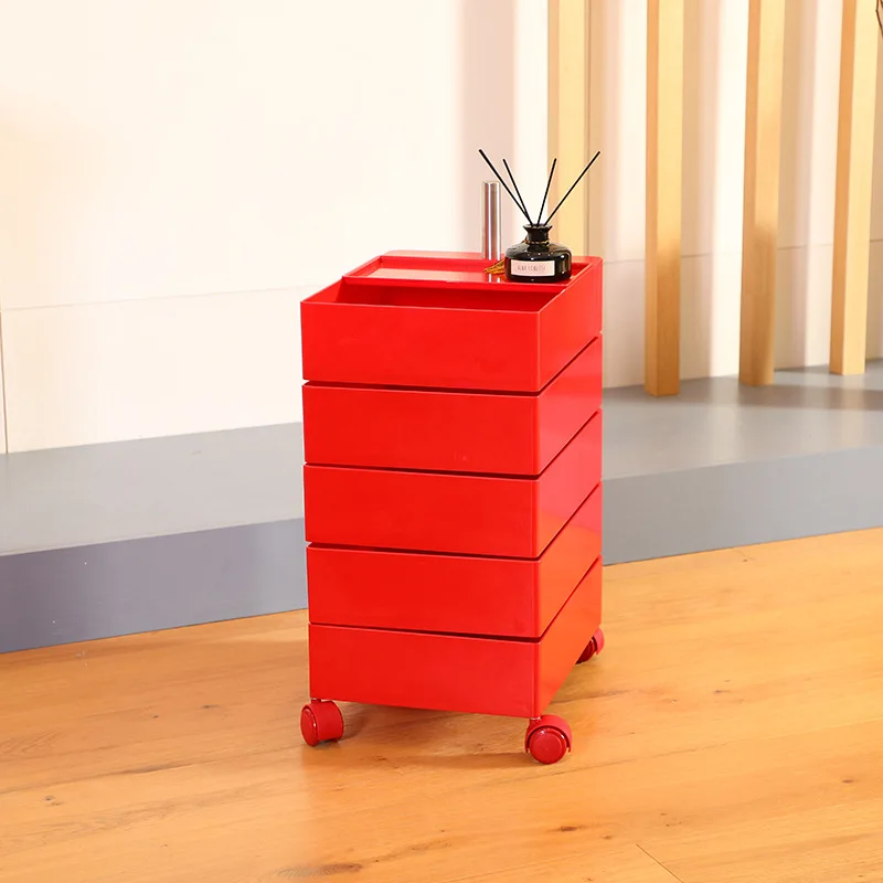 K-STAR 360 Rotating Cabinet Movable Bedside Table Sofa Side Cabinet Locker Simple Drawer Cosmetics Storage New