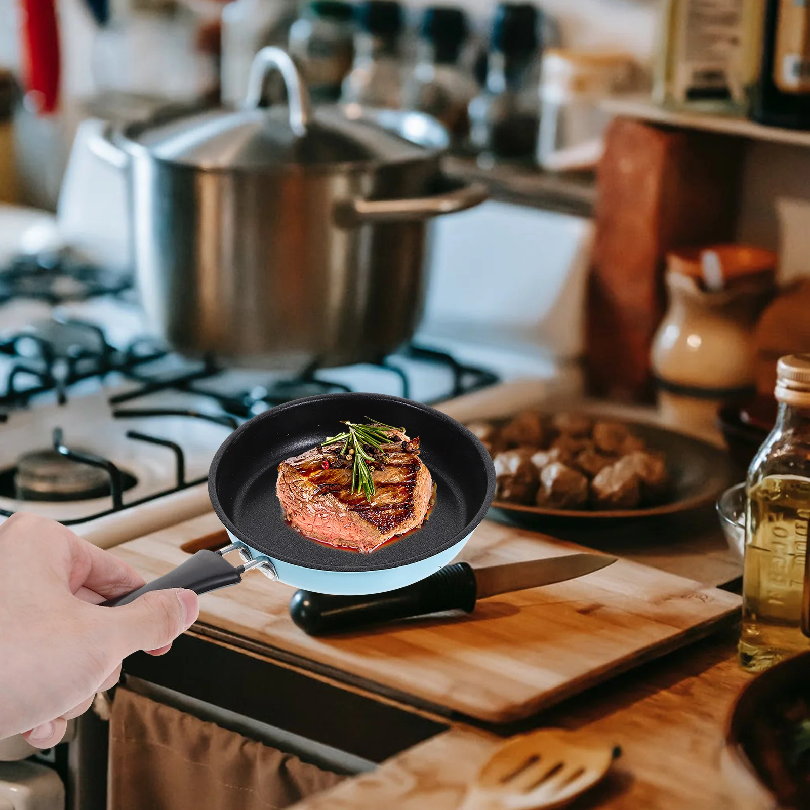 14-Inch Frying Pan Nonstick Cooker Aluminum Durable with Lid Kitchen -  AliExpress