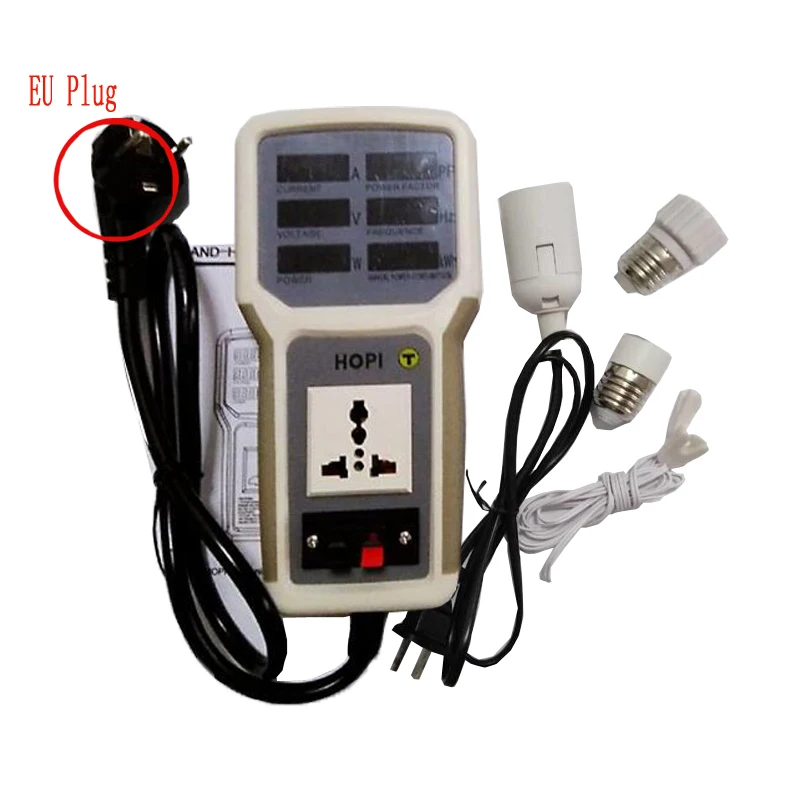 HOPIHP9800HandheldPowerMeterPowerAnalyzerLEDMeteringSocket