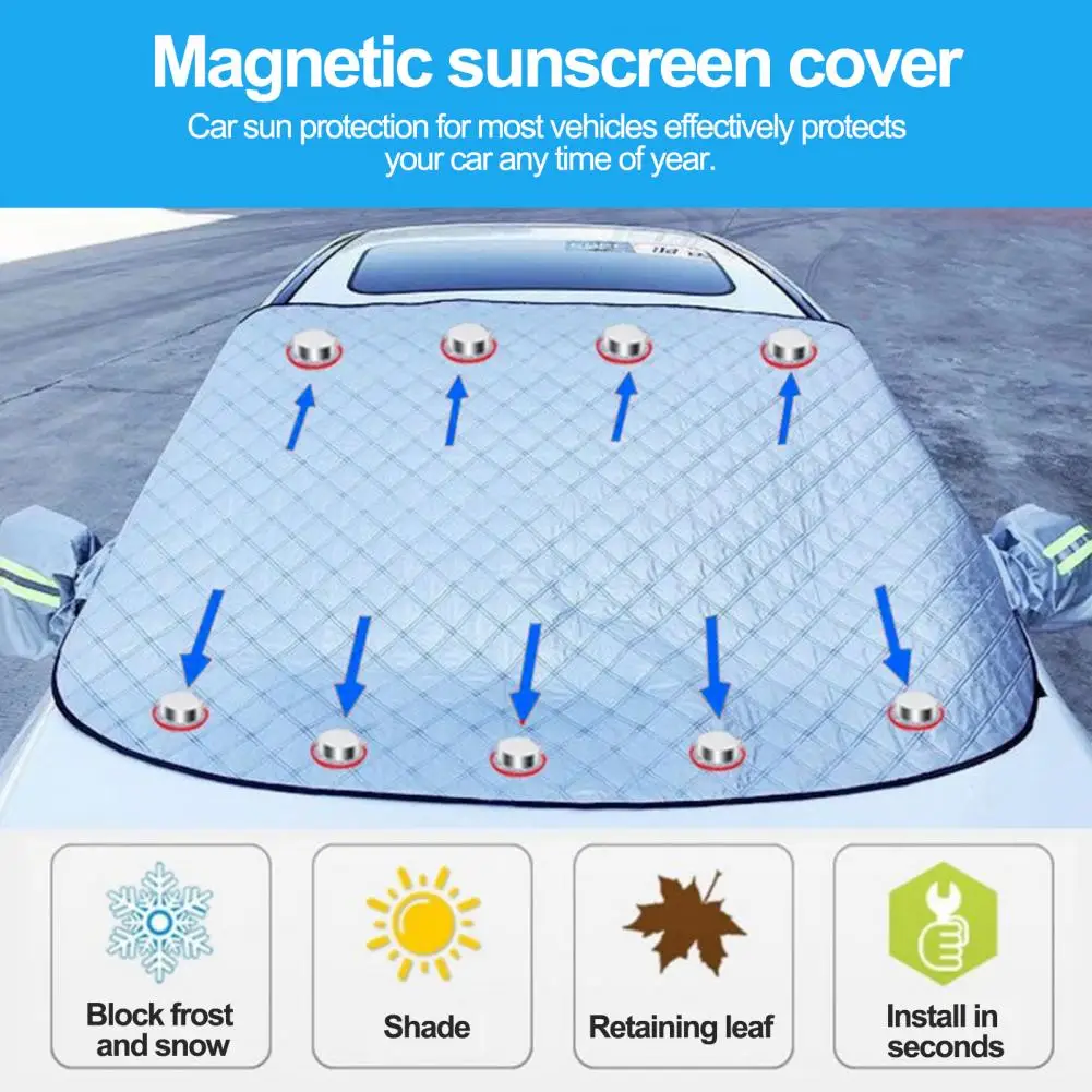 

Car Sunshade Front Cover Foldable Water Resistant Car Windscreen Sun Protection Cover Anti-frost Anti-freezing Heat Insulation