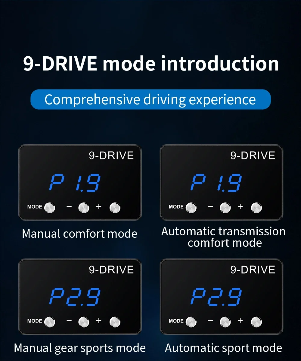 Neuer Plug-Play-Auto-Drosselklappen-Controller, Tuning-Teile, Zubehör, 9 Antrieb, 5 Modi, digitaler Rennbeschleuniger, leistungsstarker Booster – Detail 14