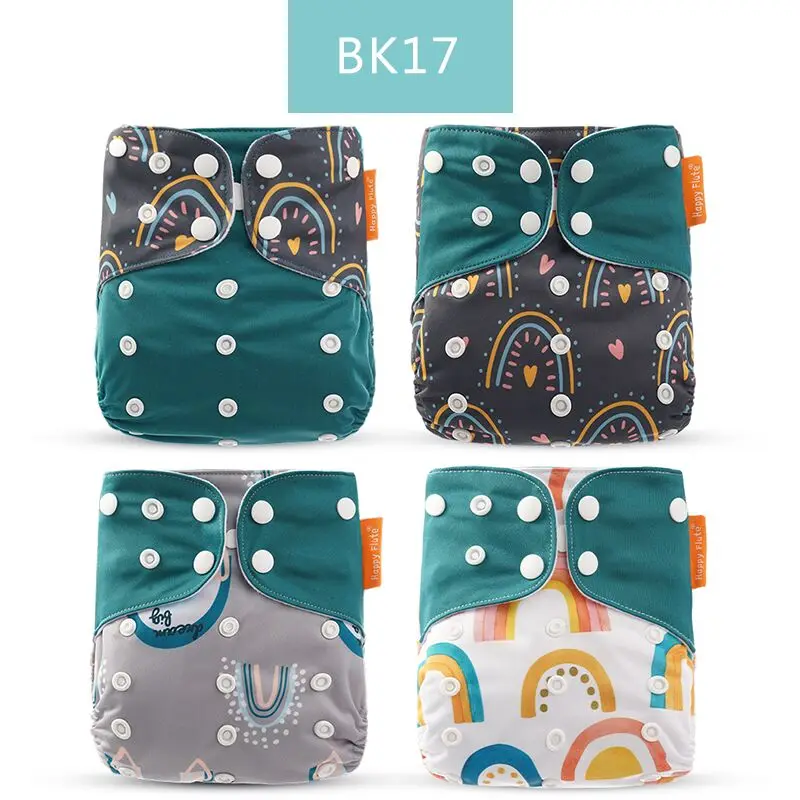 Eco-Friendly Washable & Reusable Baby Diaper Set - Absorbent and Adjustable Nappy Covers (4-Pack)