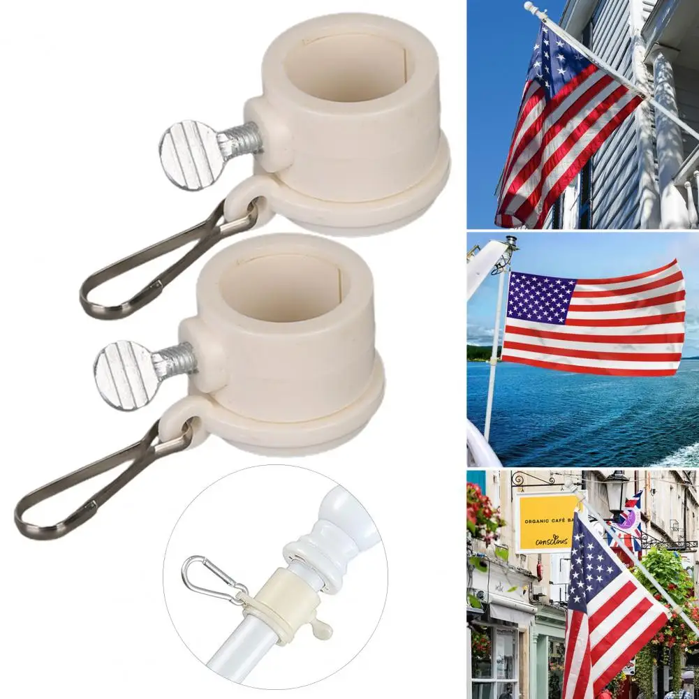 Weather-resistant Flagpole Buckle Heavy Duty Rotating Flagpole Buckles for Wind-resistant Flags 360-degree Swivel for House