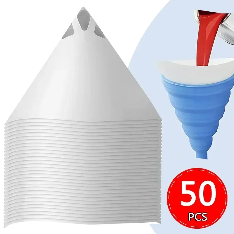 Disposable Paint Paper Filter Car Paint Spray Mesh Paper Filter Purifying Straining Funnel Universal Conical Nylon Funnels Tools