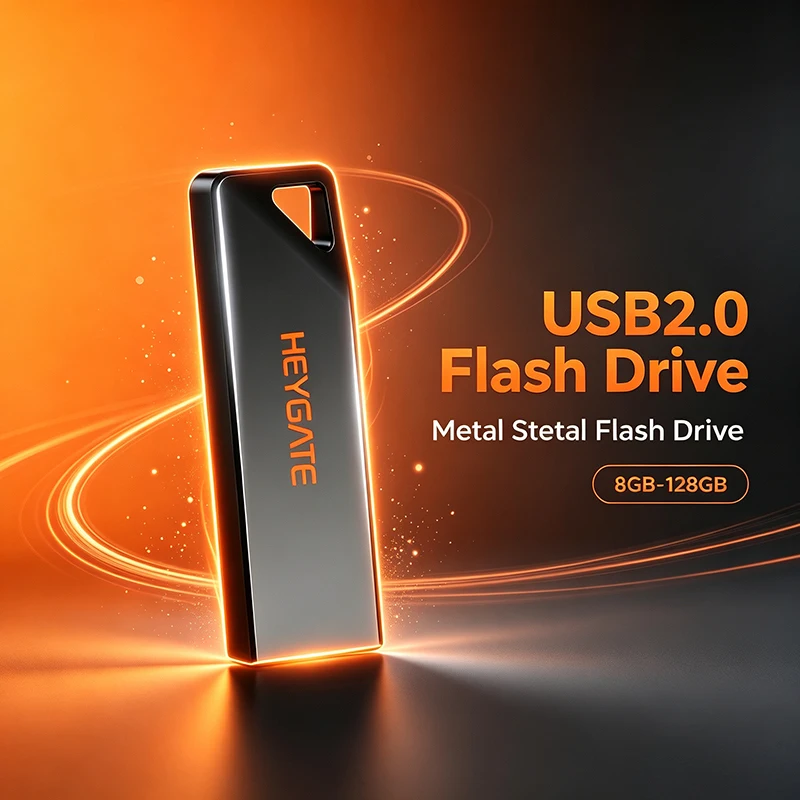 Compact Metal USB 2.0 Flash Drive for Data Storage and Backup