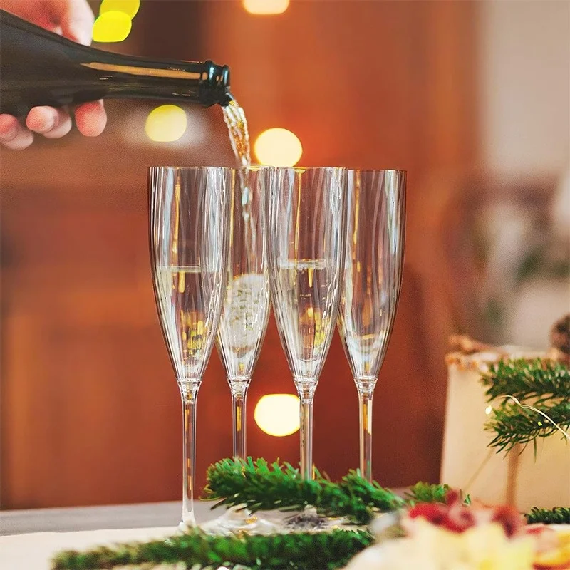 Description Picture 4 of item8/16PCS Plastic Disposable Cups Clear Champagne Glasses Perfect for Wedding and Party Celebration Cups Picnic Bar Drinkware Gift