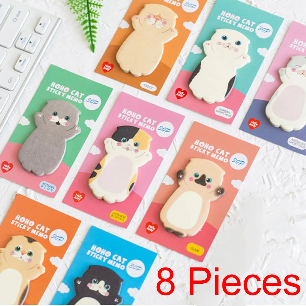 Adorable Kawaii Cat Sticky Notes Memo Pad - Perfect for School, Office, and Scrapbooking Gifts