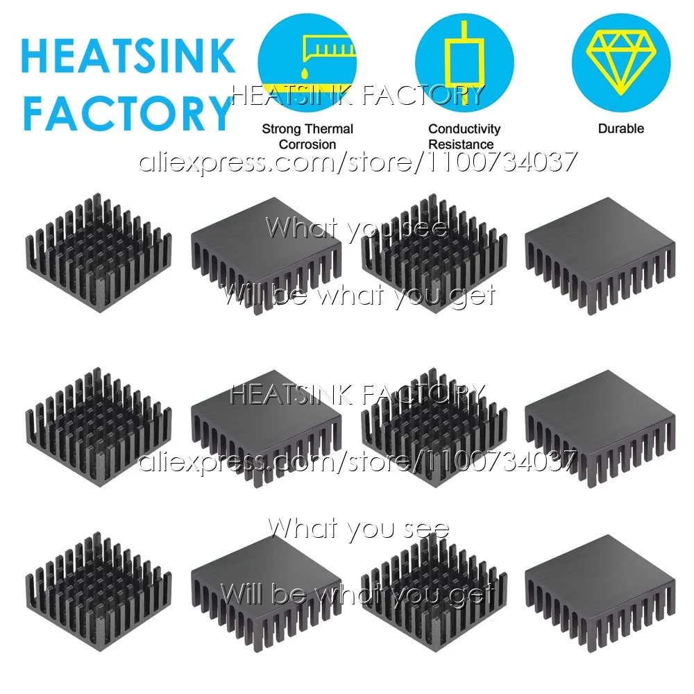 

25x25x10 мм Черный Зигзаг, алюминиевый радиатор термальная клейкая лента Cooler для 3D принтера IC, модуль транзистора PCB