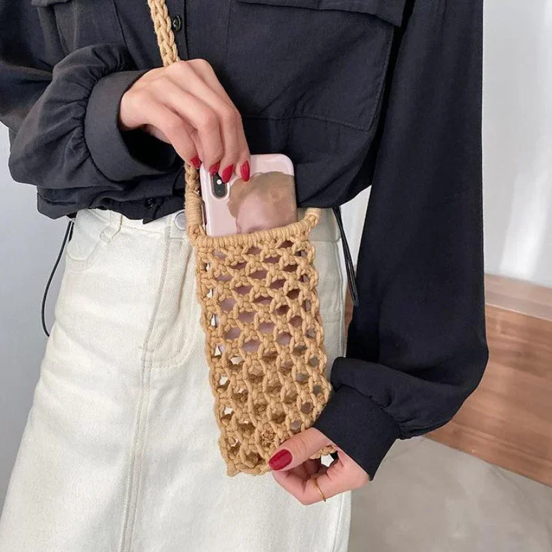 Elegant Women's Lightweight Hollow-Out Crochet Crossbody Handbag