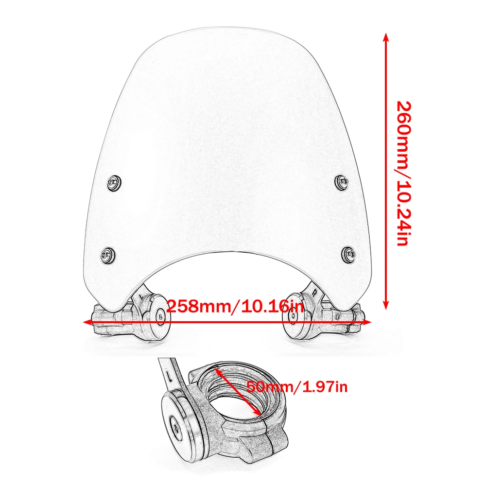 Für Triumph Bonneville Bobber Motorrad Street Sport Bike Windschutzscheibe – Detail 3