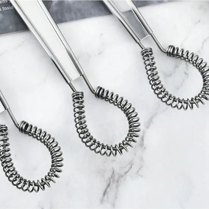 430 Stainless Steel Magic Hand Held Spring Whisk Mini Kitchen Eggs Sauces Mixer Spring Beater Hand Honey Cream Stir egg beater food mixer wire whisk ball whisk