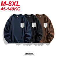 Men Sweatshirts Streetwear Pocket Oversized 6XL 7XL 8XL Plus Size Long Sleeve Loose Hoodie Pullovers Autumn Fashion Sportswear 1