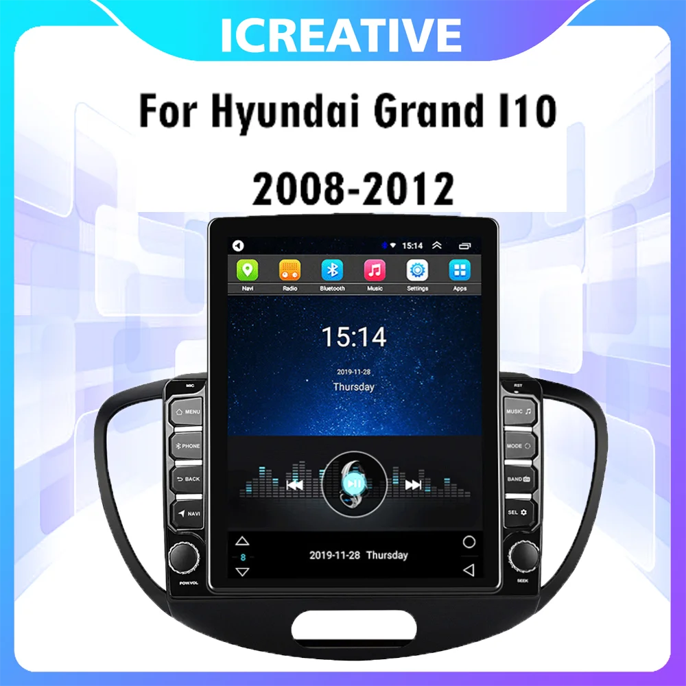 Авторадио 9 7 &quotэкран Тесла для Hyundai Grand I10 2014-2017 мультимедийный плеер GPS-навигатор