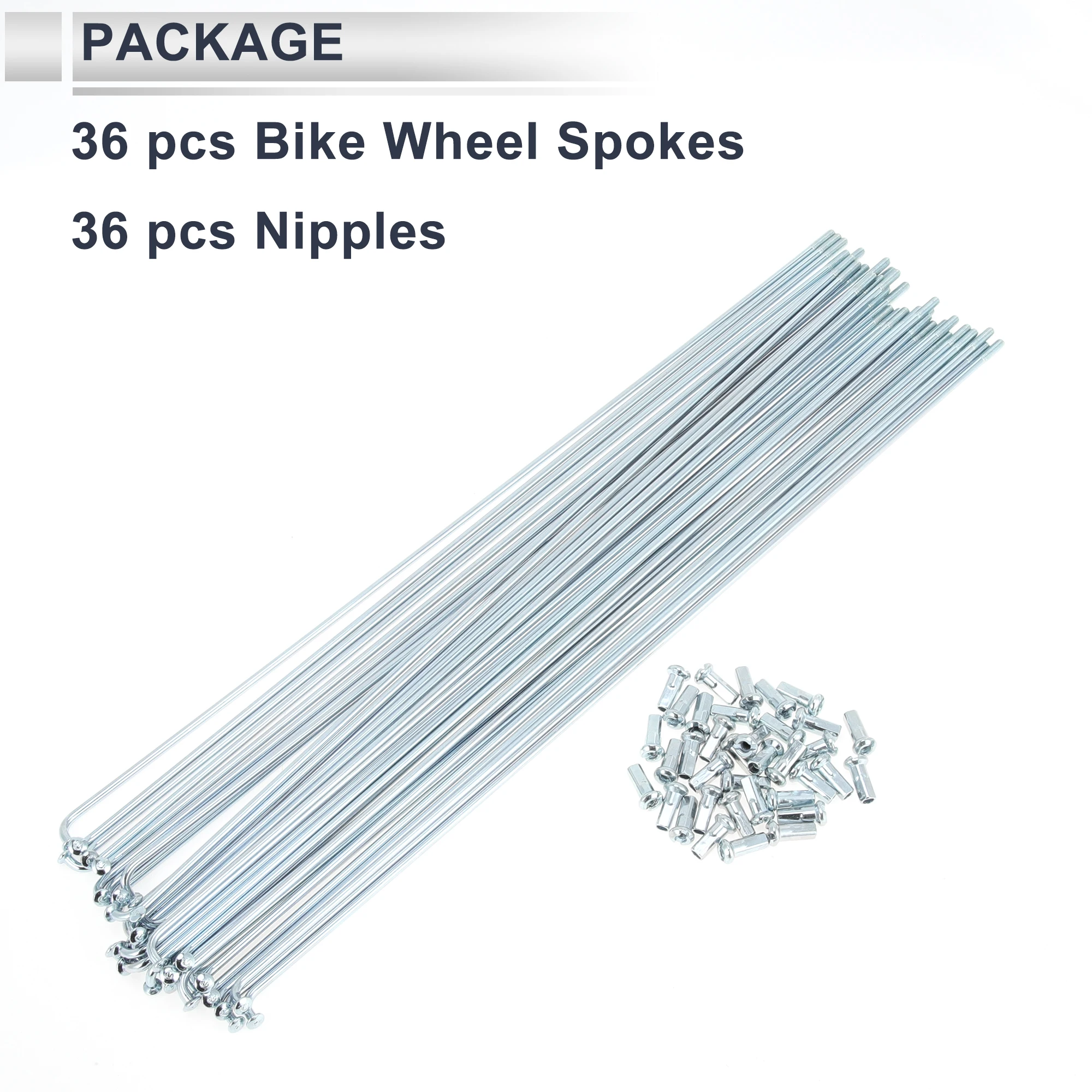 36pcs 12G J Bend Bicycle Steel Spokes with Nipples