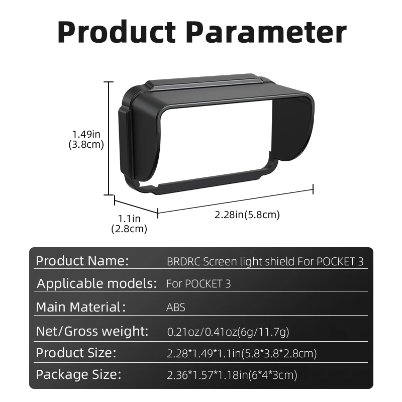 For DJI OSMO POCKET 3 Screen Hood Display Protective Cover Sunshade Lightproof Accessory 6