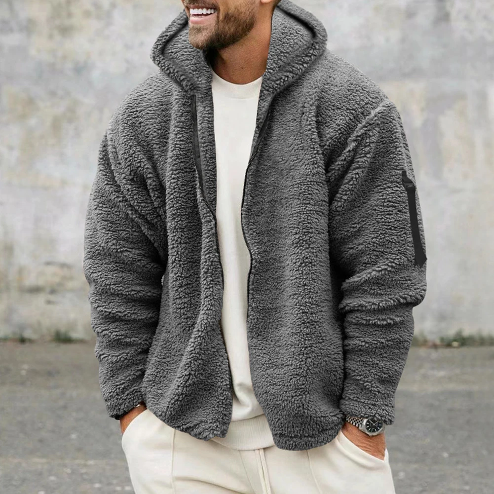 Affordable Fashion High Quality Jacket Winter Coat Casual Fleece Work Jacket Hooded Outwear Solid Color Thermal
