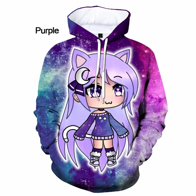 Men's Gacha Life 3D Imprimir Anime Hoodie, Moda Jumper, camisola