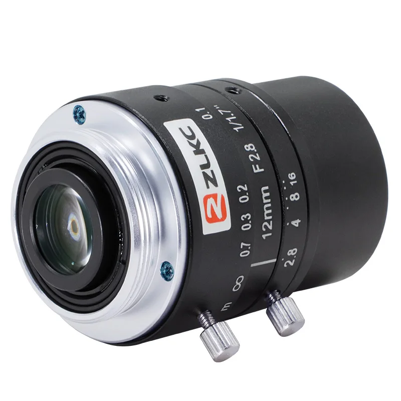 ZLKC 1/1.7인치 12mm 카메라 렌즈 C-마운트 머신 비전 렌즈 F2.8 수동 아이리스 12MP 고해상도 fa 광각 렌즈