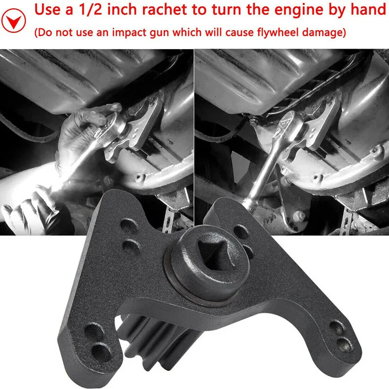 Crank/Flywheel Crankshaft Turning/Barring Tool for Volvo D12, D16 1998-2007 Engines & Mack Truck, Replace to 9996956 9996620