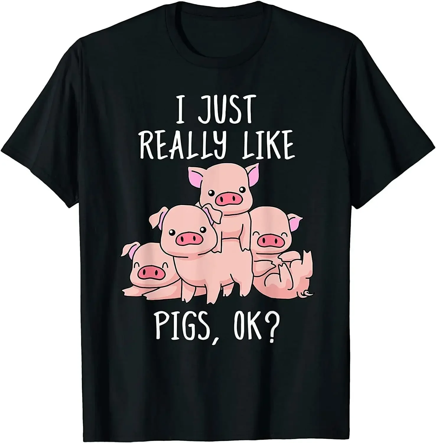 

Love Pig Shirt Pig Gifts Pigs O-Neck Cotton T Shirt Men Casual Short Sleeve Tees Tops Camisetas Mujer