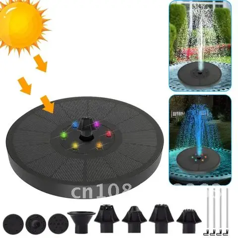 

Solar Panel Powered Floating Garden Waterfall Fountain Bird Bath Pool Pond Fountain Water Pump Solar Powered Garden Decoration