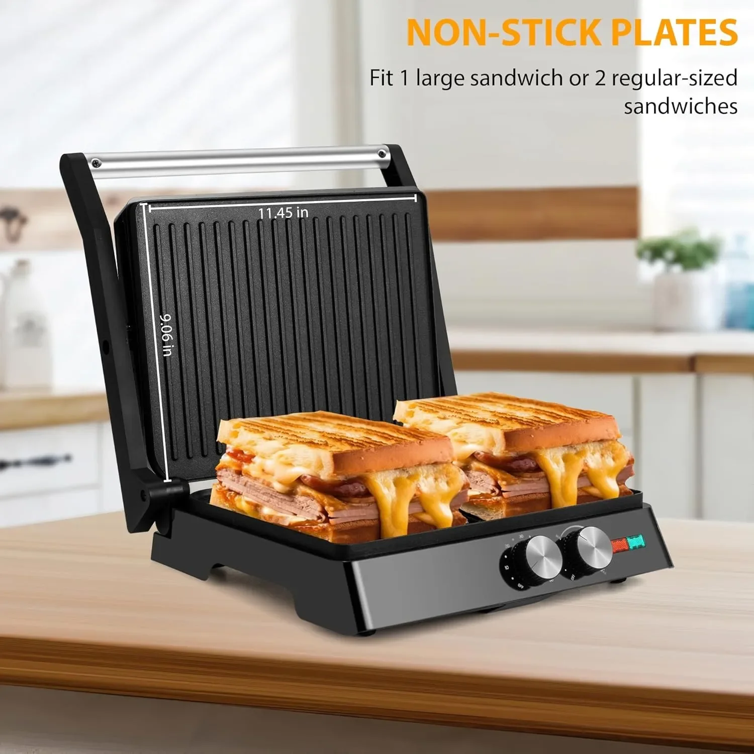 Ovente In Panini Grill Press Sandwich Maker Spike Express
