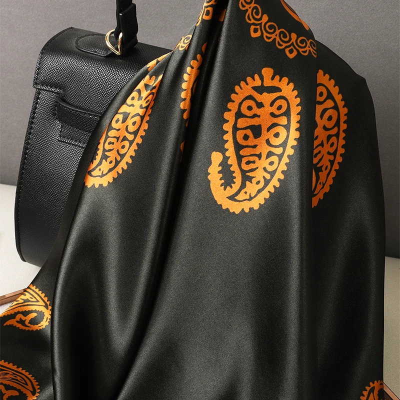 90x90cm Square Scarf for Women Head Shawls and Wraps Luxury Print Neck Scarves Hijab Bandana