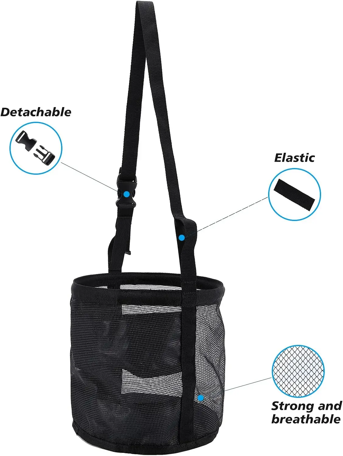 Heavy Duty Mesh Feed Bag for Horses and Mules Mesh Feeder for Horses Mesh Horse Feed Bag Durable Canvas Grain Feedbag 4