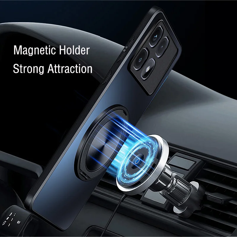 Hard Matte Magnetic Ring Protective Phone Case Shell
