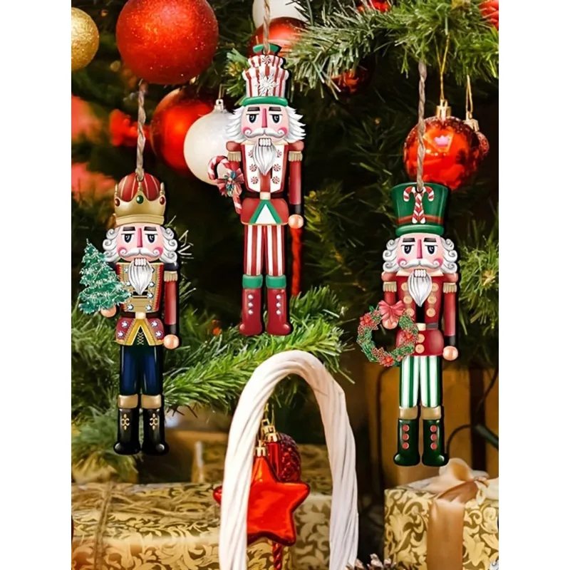 Wooden Nutcracker Soldier Figurine Set- Christmas Tabletop Decor for Holiday Parties, Mantel Display & Festive Home Collectibles