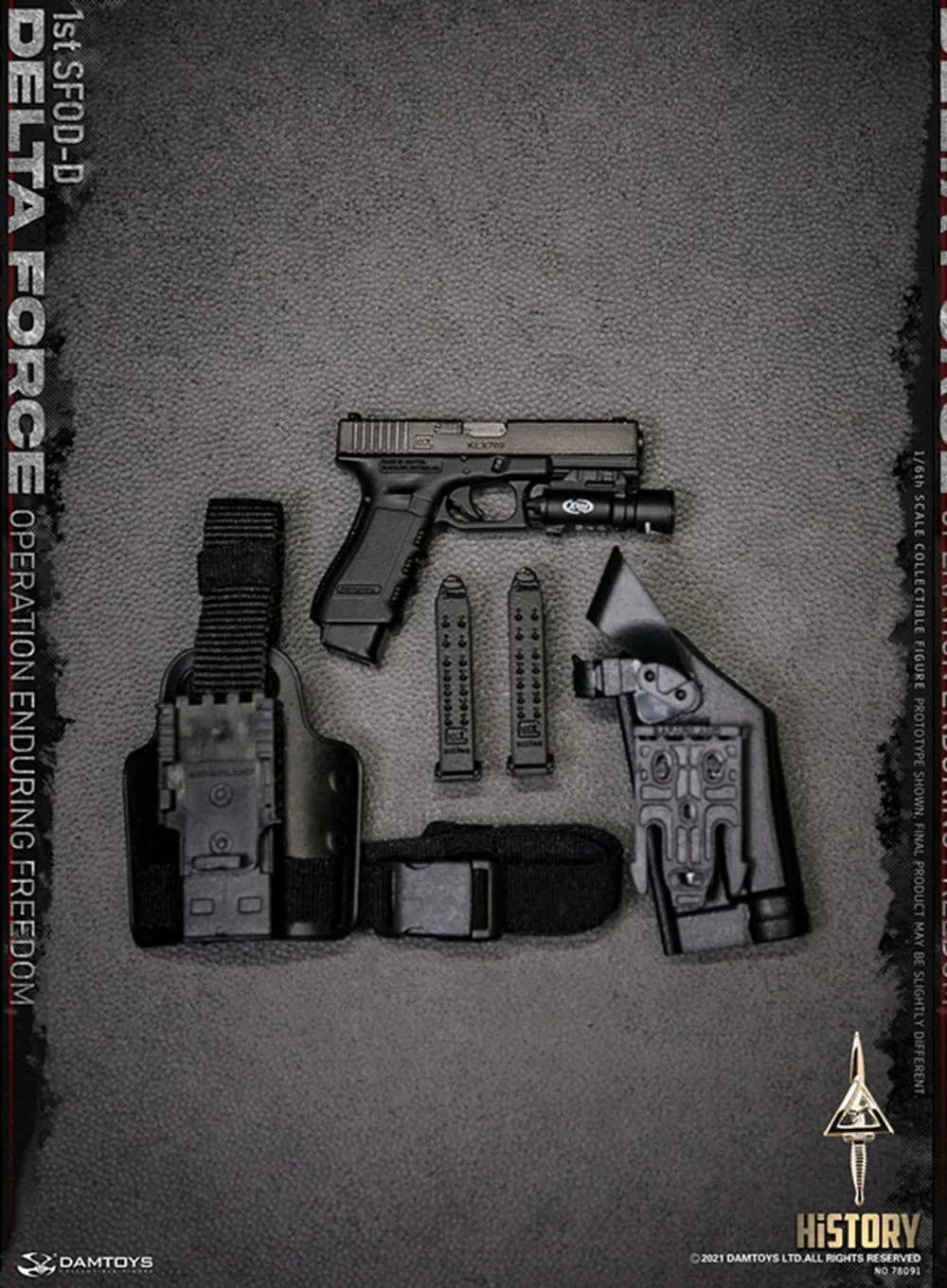 

1/6 DAMTOYS DAM 78091 US. 1st SFOD-D Delta Force Operation Freedom Group the Secondary Weapon G17 Leg Holster For 12" Action DIY