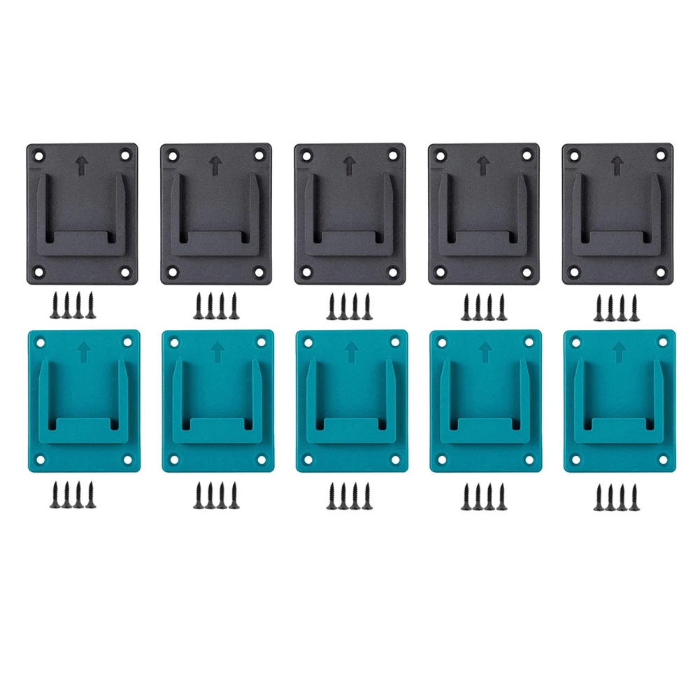

10Pcs Wall Mount Storage Mount Bracket Machine Holder Fixing Devices Electric Tool Fit for Makita 18V Battery