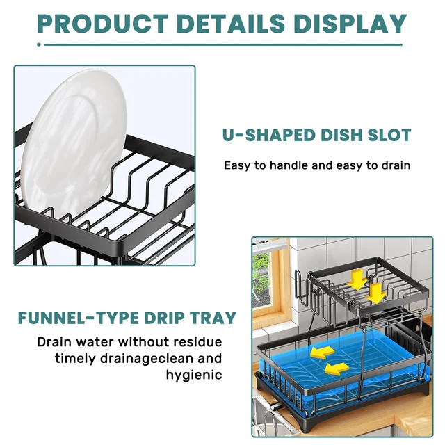 Large 2-Tier Dish Rack 5
