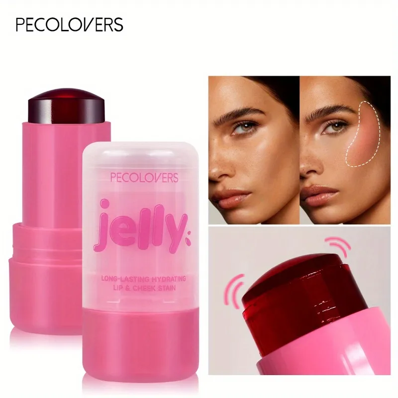 3-in-1 Peach Jelly Tint Eyeshadow Wand Moisturized Long Lasting Matte Rouge Cheek Contour Lipstick Stick Beauty Makeup