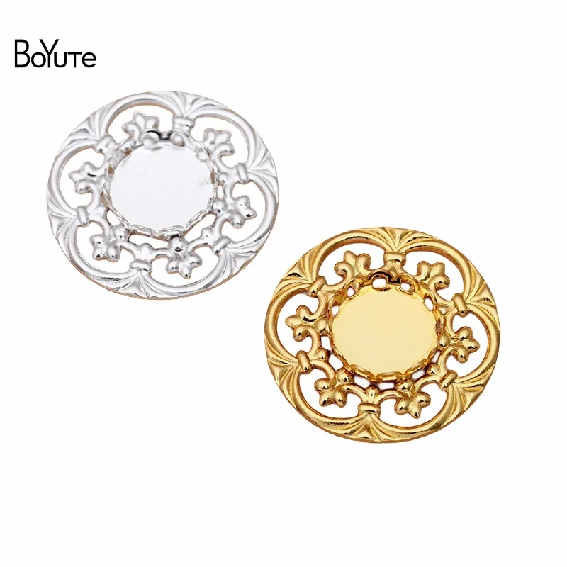 

BoYuTe (20 Pieces/Lot) 10MM Cabochon Base Metal Brass Hand Made Materials Diy Jewelry Accessories