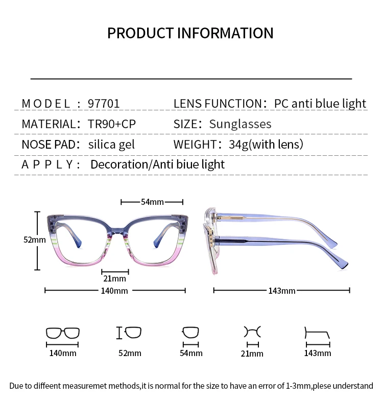 SHINELOT 97701 Niedliche TR90 Damen-Korrekturbrille für Kurzsichtigkeit Progressive Gläser Katzenaugen Anti-Blaulicht Photochrome Brillen – Detail 4
