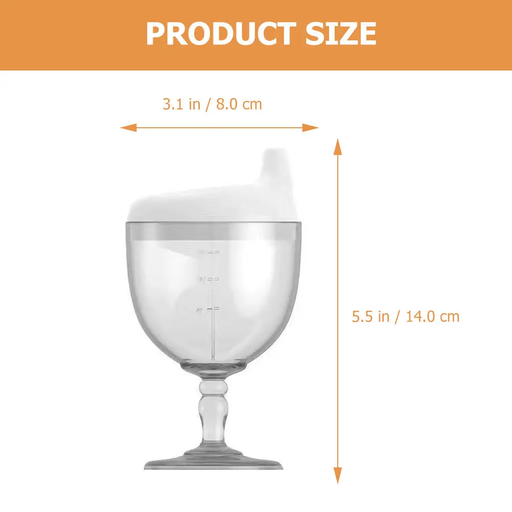용 와인잔 모양 흘림 방지 빨대컵 150ml 플라스틱 음료 훈련컵 독립 음용 물병 주스컵