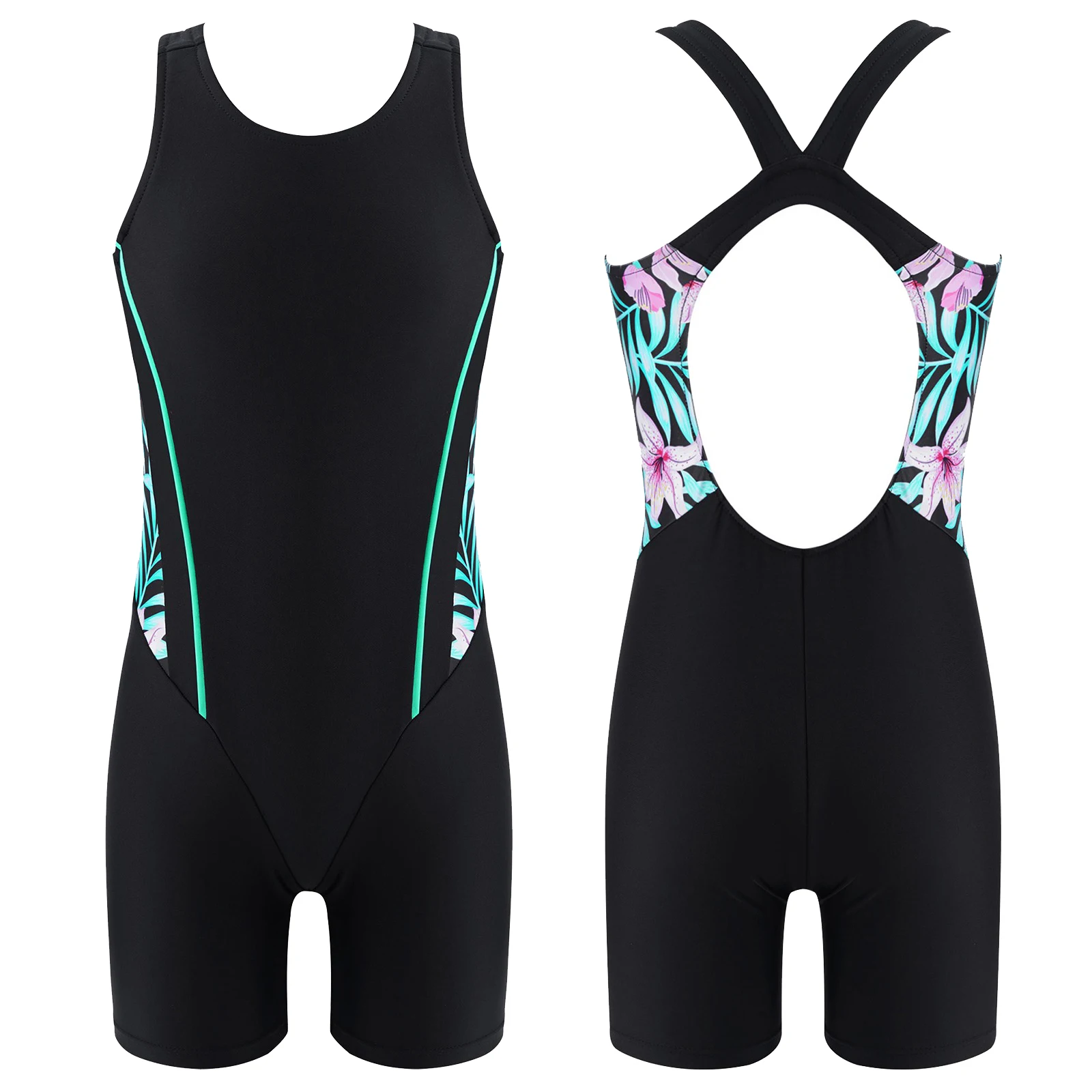 Kids Girls Legsuit Swimsuit Sleeveless One Piece Swimwear Sports Rashguard Shorty Wetsuit Surfing Swimming Jumpsuit Bodysuit one piece swimsuit children swimsuit children swimsuits