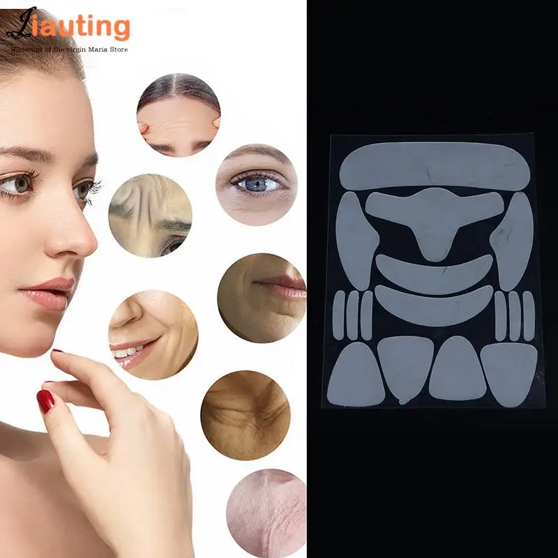 

16pcs Reusable Silicone Patches Anti Rimpel Pads Silicone Wrinkle Removal Sticker Face Forehead Neck Eye Sticker Skin Care Patch