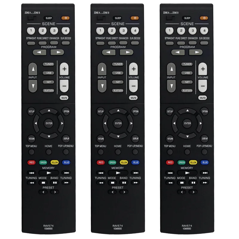 ELECT-3X Musiccast 스테레오 AV 수신기 RX-V4A RX-V4ABL용 RAV574 VDM8690 리모컨 교체